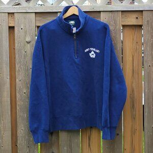 RETRO ROOTS CANADA Mont-Tremblant Ski Sweater Men's XL Pullover Navy 1/4 Zip